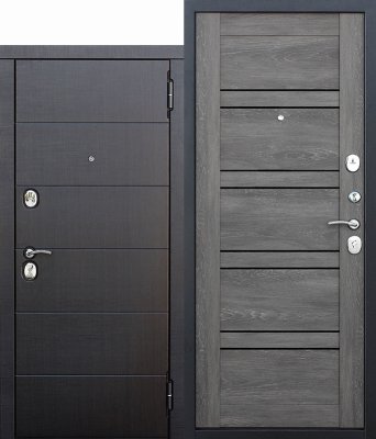 Входная металлическая дверь 10,5 см Чикаго Царга дуб шале графит с МДФ панелями Входная металлическая дверь 10,5 см Чикаго Царга дуб шале графит с МДФ панелями