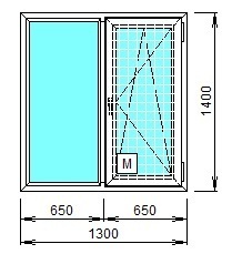 Двухстворчатое пластиковое окно