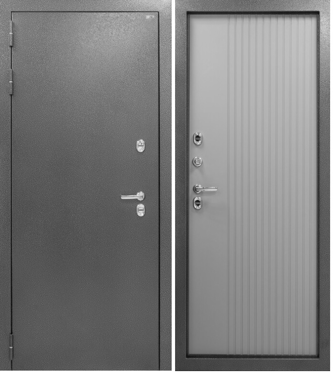 Дверь входная Гранд Термо 105 мм серебро