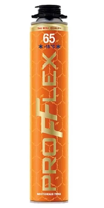 Пена монтажная PROFFLEX PRO ORANGE 65л, зимняя профессиональная