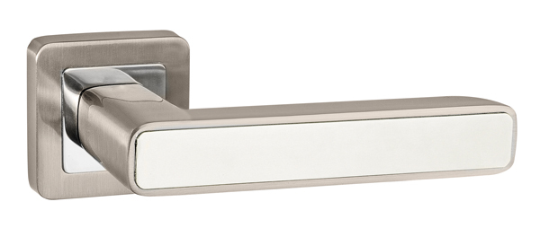 Ручка раздельная MARS QR SN/WH-19 матовый никель/белый (Punto), Артикул 34783